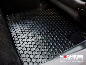 Alfa Romeo Stelvio Floor Mat Set - All Weather Rubber Front/ Rear 4 Piece Set - Black 
